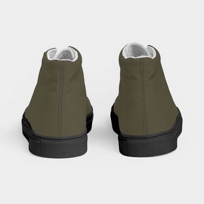 Medium-Dark Neutral Yellow Women's High-Top Canvas Sneakers (Y-NE-MD) - Back