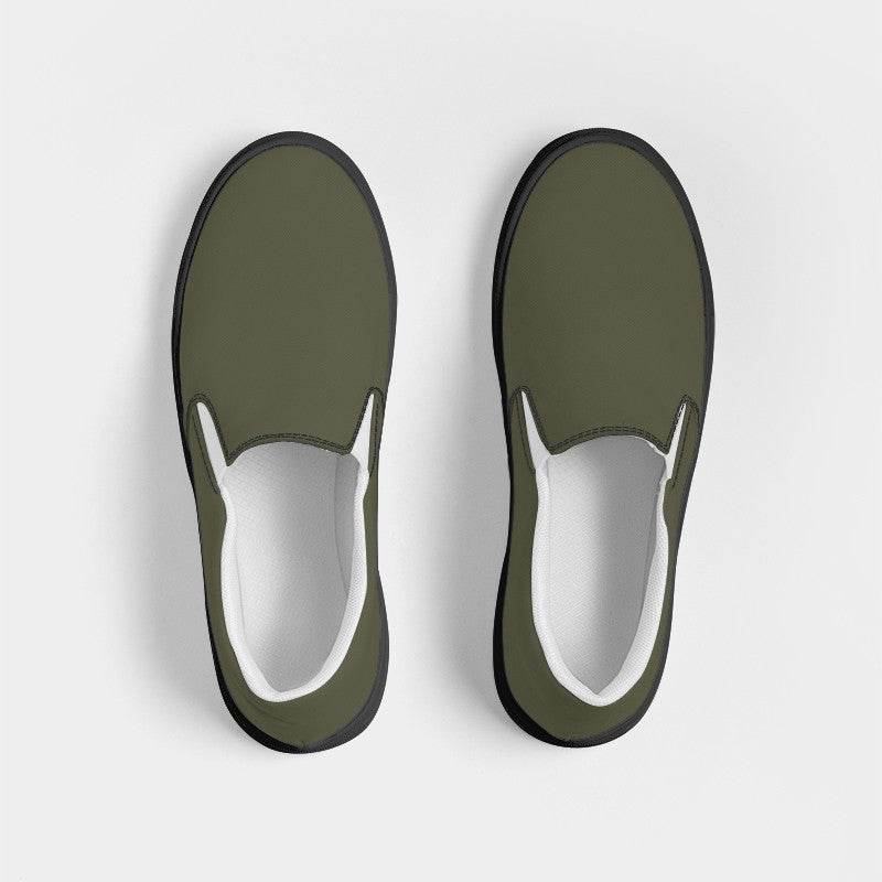 Medium-Dark Neutral Yellow Women's Slip-On Canvas Sneakers (LY2-NE-MD) - Top
