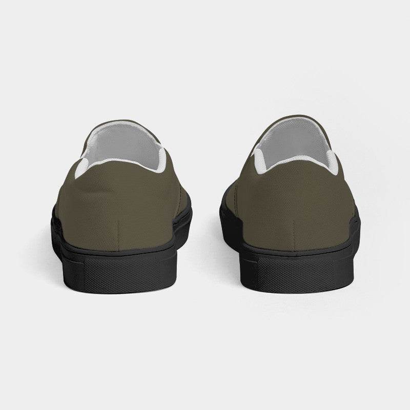 Medium-Dark Neutral Yellow Women's Slip-On Canvas Sneakers (Y-NE-MD) - Back