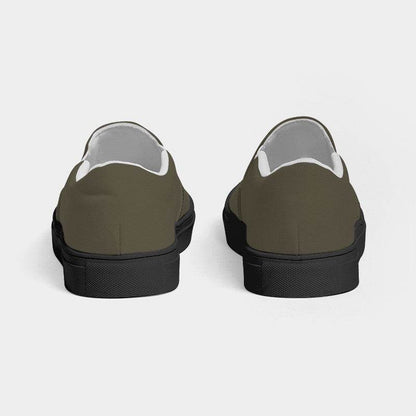 Medium-Dark Neutral Yellow Women's Slip-On Canvas Sneakers (Y-NE-MD) - Back