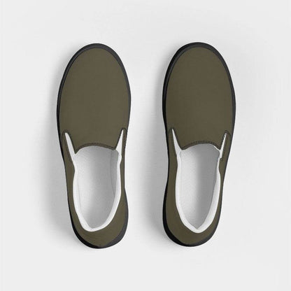 Medium-Dark Neutral Yellow Women's Slip-On Canvas Sneakers (Y-NE-MD) - Top