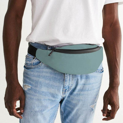 Medium-Light Fully-Muted Blue-Green Belt Bag (CBG2-FM-ML) - Man Front CloseUp