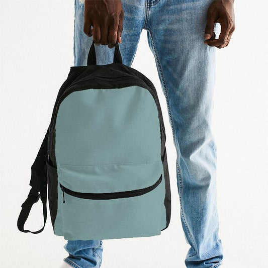 Medium-Light Fully-Muted Blue-Green Canvas Backpack (CBG2-FM-ML) - Man Holding