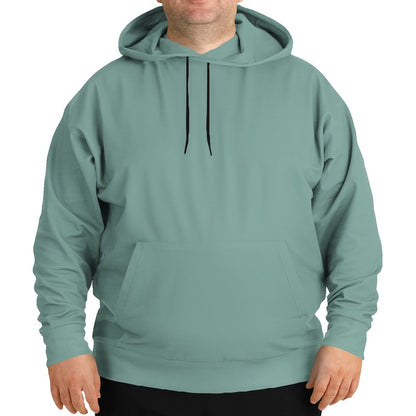 Medium-Light Fully-Muted Blue-Green Hoodie PLUS (BG-FM-ML) - Man Front PLUS