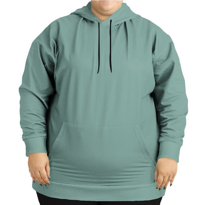 Medium-Light Fully-Muted Blue-Green Hoodie PLUS (BG-FM-ML) - Woman Front PLUS