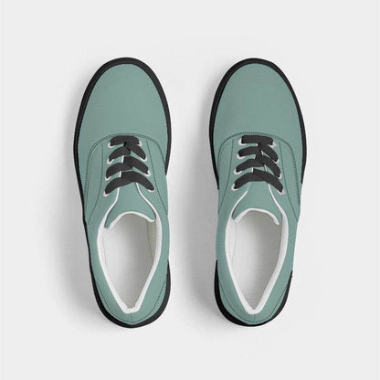 Medium-Light Fully-Muted Blue-Green Men's Canvas Sneakers (BG-FM-ML) - Top