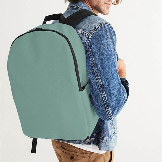 Medium-Light Fully-Muted Blue-Green Waterproof Backpack (BG-FM-ML) - Man CloseUp