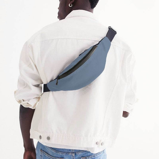 Medium-Light Fully-Muted Blue Belt Bag (IB2-FM-ML) - Man Back