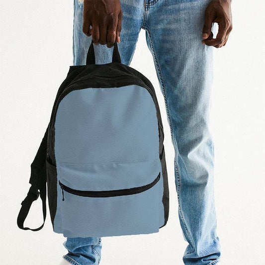 Medium-Light Fully-Muted Blue Canvas Backpack (B-FM-ML) - Man Holding