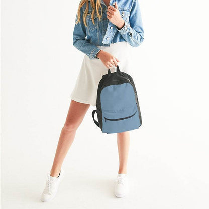 Medium-Light Fully-Muted Blue Canvas Backpack (B-FM-ML) - Woman