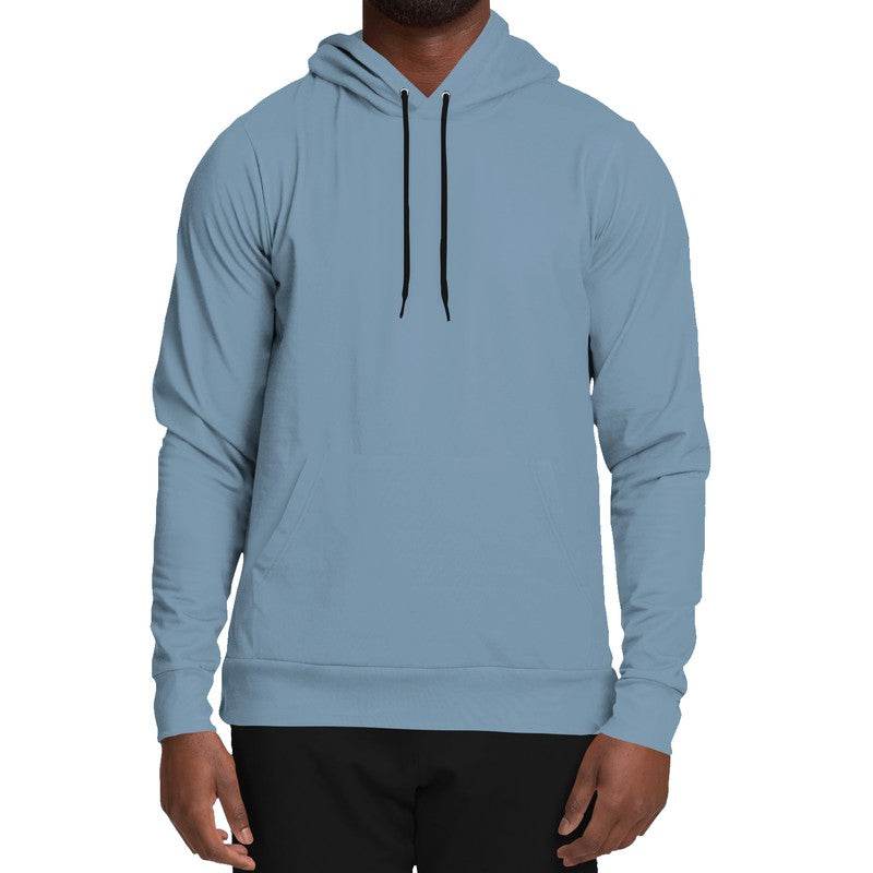 Medium-Light Fully-Muted Blue Hoodie (B-FM-ML) - Man Front