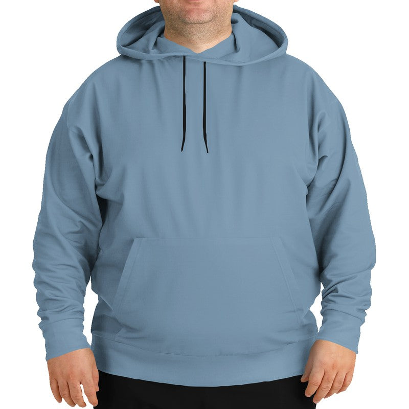 Medium-Light Fully-Muted Blue Hoodie PLUS (B-FM-ML) - Man Front PLUS