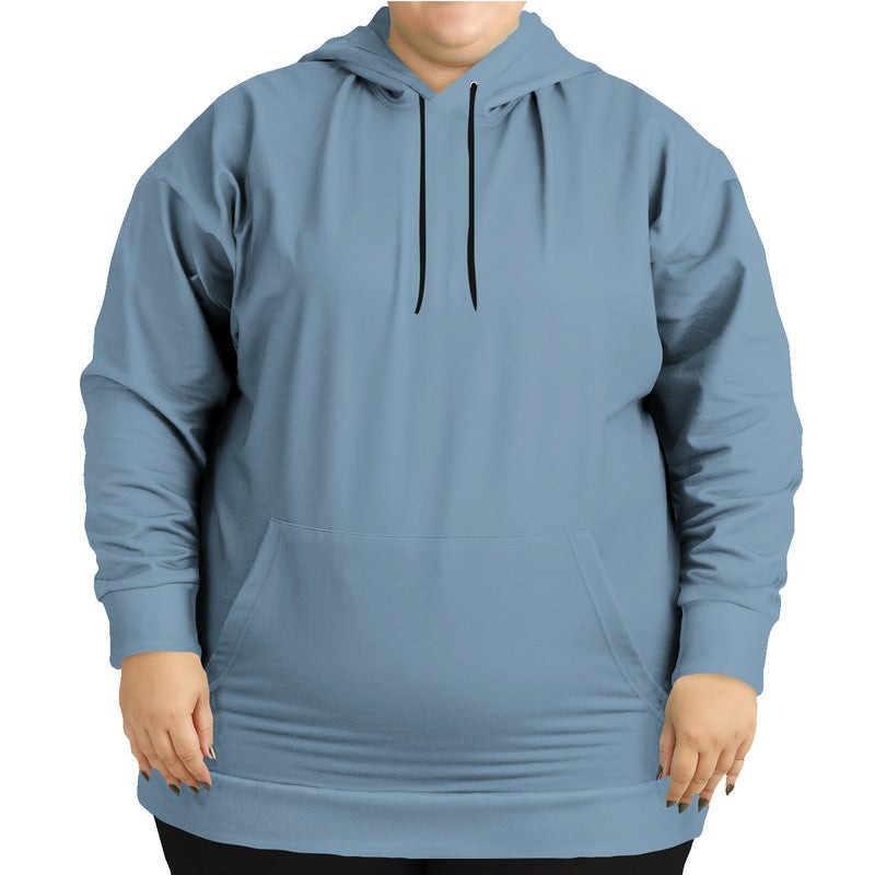 Medium-Light Fully-Muted Blue Hoodie PLUS (B-FM-ML) - Woman Front PLUS