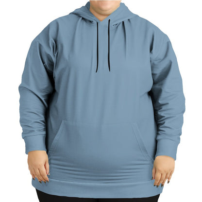 Medium-Light Fully-Muted Blue Hoodie PLUS (B-FM-ML) - Woman Front PLUS