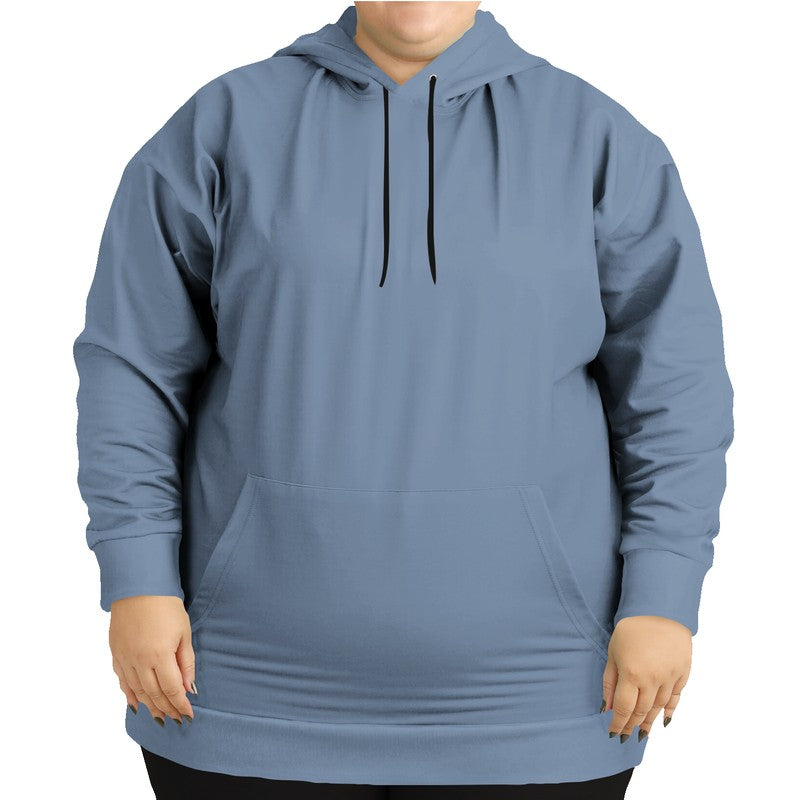 Medium-Light Fully-Muted Blue Hoodie PLUS (IB2-FM-ML) - Woman Front PLUS