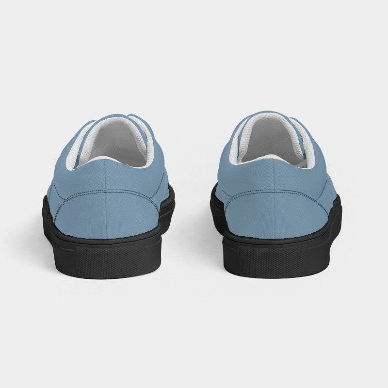 Medium-Light Fully-Muted Blue Men's Canvas Sneakers (B-FM-ML) - Back