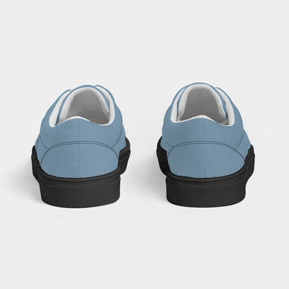 Medium-Light Fully-Muted Blue Men's Canvas Sneakers (B-FM-ML) - Back