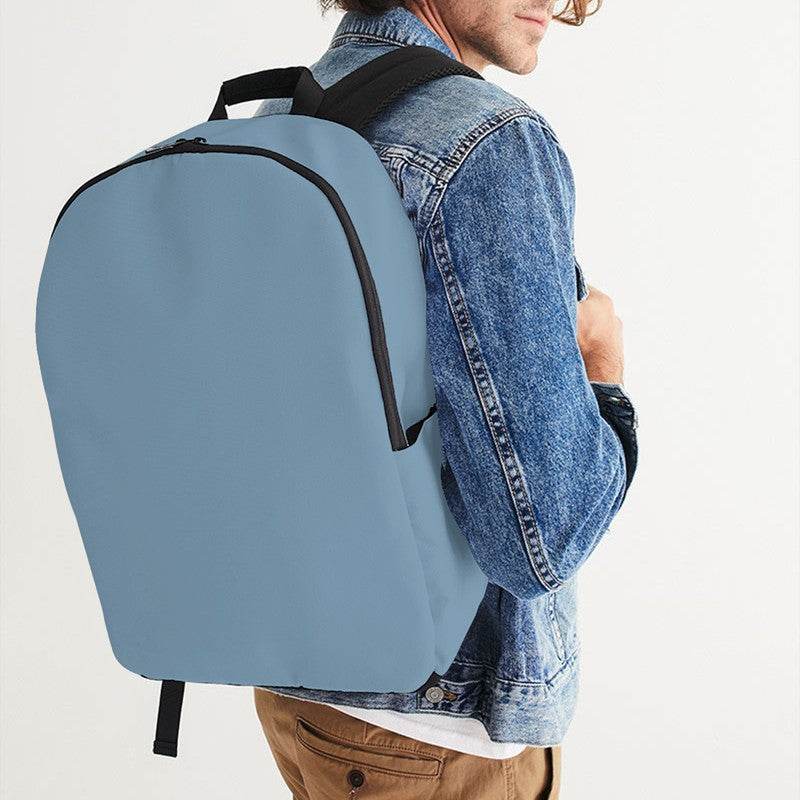 Medium-Light Fully-Muted Blue Waterproof Backpack (B-FM-ML) - Man CloseUp