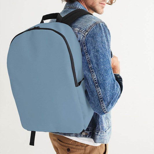 Medium-Light Fully-Muted Blue Waterproof Backpack (B-FM-ML) - Man CloseUp