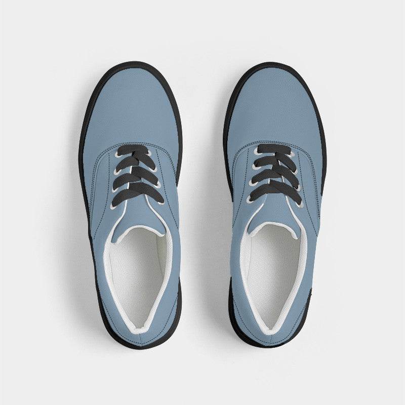Medium-Light Fully-Muted Blue Women's Canvas Sneakers (B-FM-ML) - Top