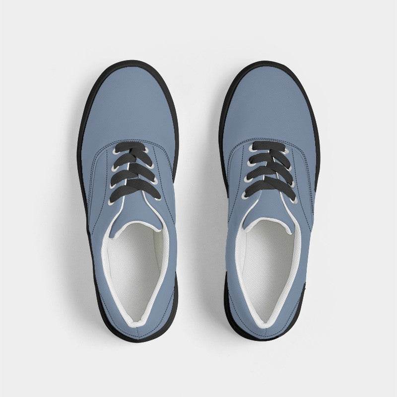 Medium-Light Fully-Muted Blue Women's Canvas Sneakers (IB2-FM-ML) - Top