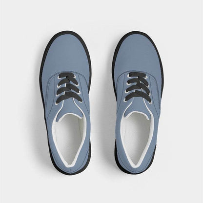 Medium-Light Fully-Muted Blue Women's Canvas Sneakers (IB2-FM-ML) - Top