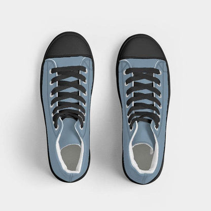 Medium-Light Fully-Muted Blue Women's High-Top Canvas Sneakers (B-FM-ML) - Top