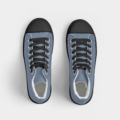 Medium-Light Fully-Muted Blue Women's High-Top Canvas Sneakers (IB2-FM-ML) - Top