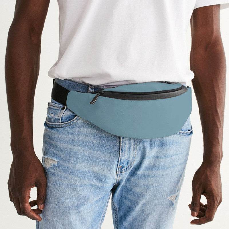 Medium-Light Fully-Muted Cyan Belt Bag (BC2-FM-ML) - Man Front CloseUp