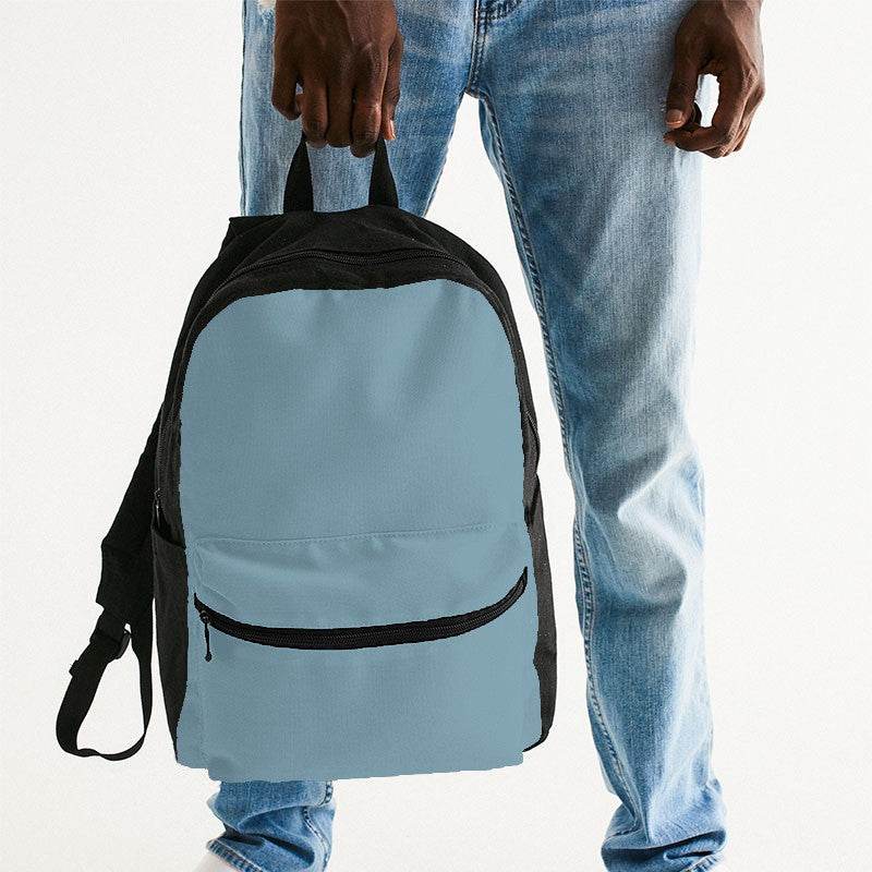 Medium-Light Fully-Muted Cyan Canvas Backpack (BC2-FM-ML) - Man Holding