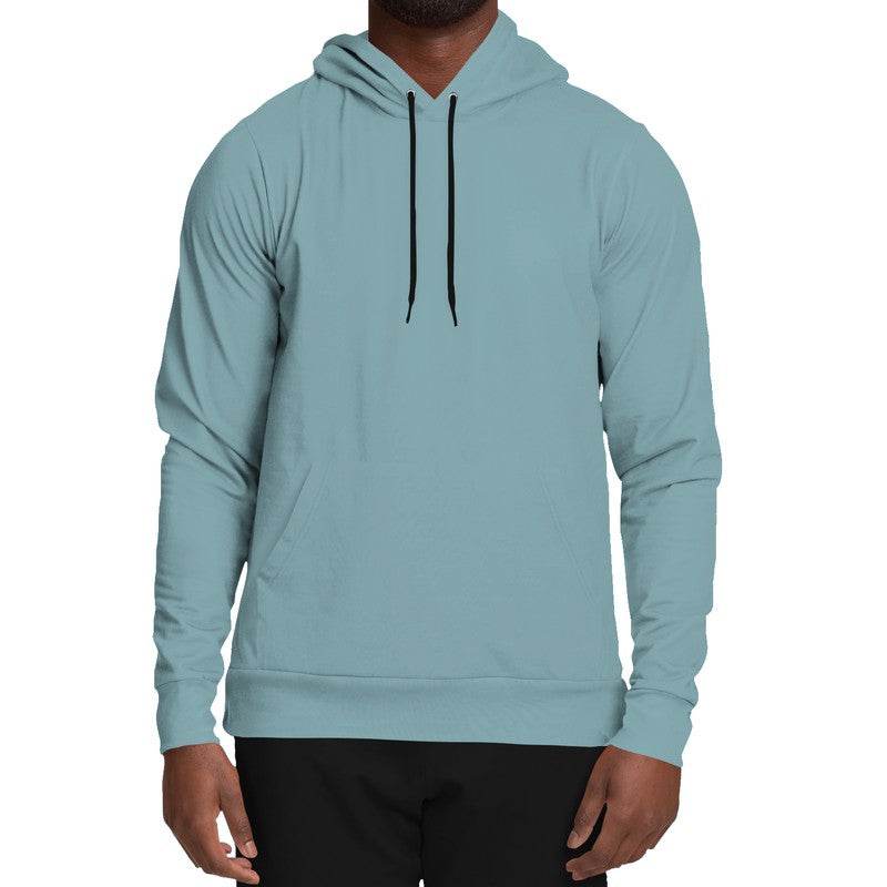Medium-Light Fully-Muted Cyan Hoodie (C-FM-ML) - Man Front