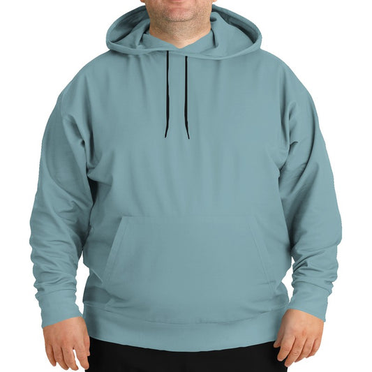 Medium-Light Fully-Muted Cyan Hoodie PLUS (C-FM-ML) - Man Front PLUS