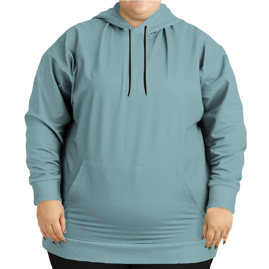 Medium-Light Fully-Muted Cyan Hoodie PLUS (C-FM-ML) - Woman Front PLUS