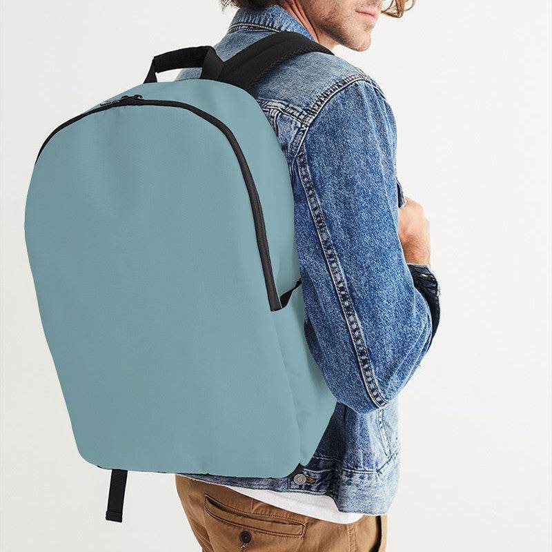 Medium-Light Fully-Muted Cyan Waterproof Backpack (C-FM-ML) - Man CloseUp