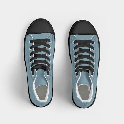 Medium-Light Fully-Muted Cyan Women's High-Top Canvas Sneakers (BC2-FM-ML) - Top
