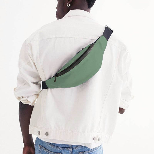 Medium-Light Fully-Muted Green Belt Bag (G-FM-ML) - Man Back