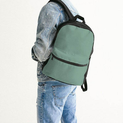 Medium-Light Fully-Muted Green Canvas Backpack (BGG2-FM-ML) - Man Back CloseUp