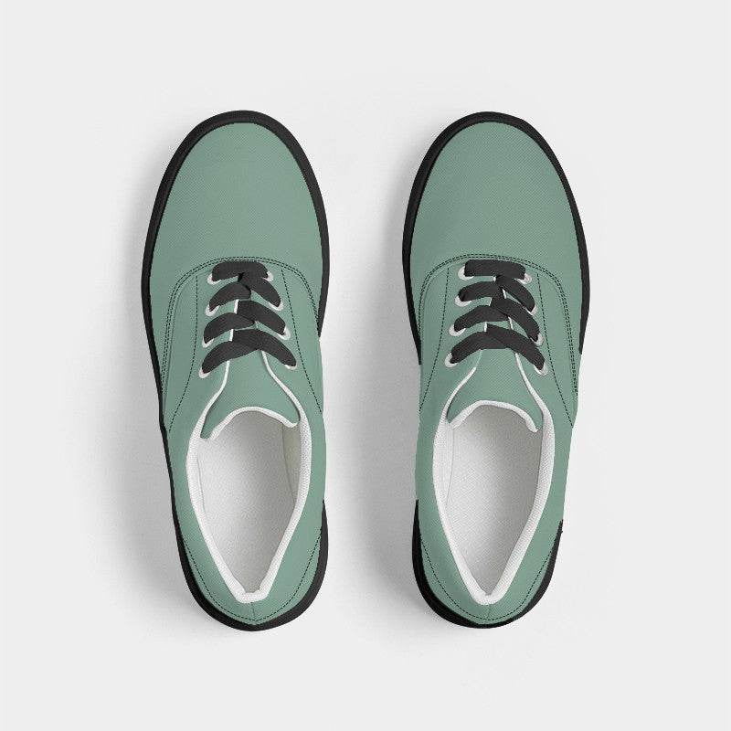 Medium-Light Fully-Muted Green Men's Canvas Sneakers (BGG2-FM-ML) - Top