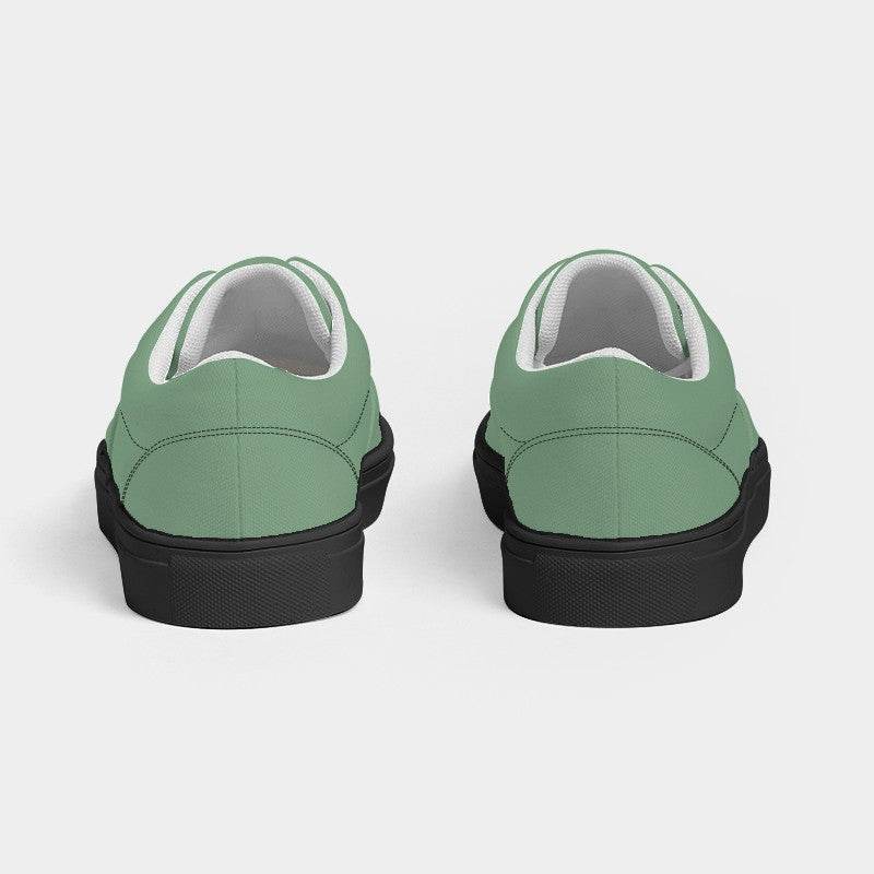 Medium-Light Fully-Muted Green Men's Canvas Sneakers (G-FM-ML) - Back