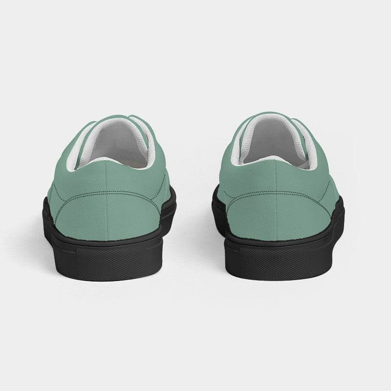 Medium-Light Fully-Muted Green Women's Canvas Sneakers (BGG2-FM-ML) - Back