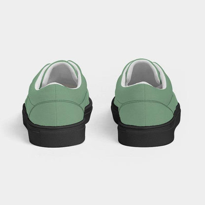 Medium-Light Fully-Muted Green Women's Canvas Sneakers (G-FM-ML) - Back