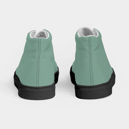 Medium-Light Fully-Muted Green Women's High-Top Canvas Sneakers (BGG2-FM-ML) - Back