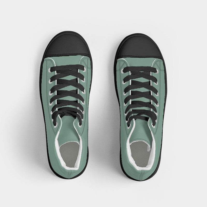 Medium-Light Fully-Muted Green Women's High-Top Canvas Sneakers (BGG2-FM-ML) - Top