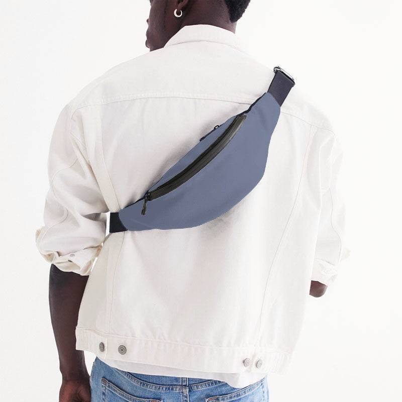 Medium-Light Fully-Muted Indigo Belt Bag (I-FM-ML) - Man Back