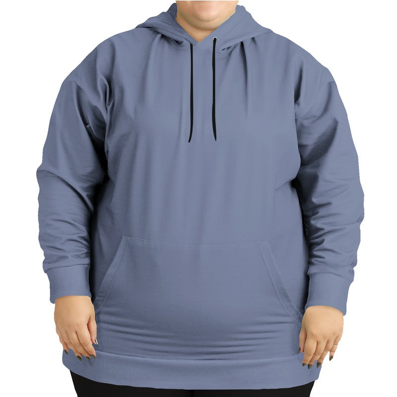 Medium-Light Fully-Muted Indigo Hoodie PLUS (I-FM-ML) - Woman Front PLUS