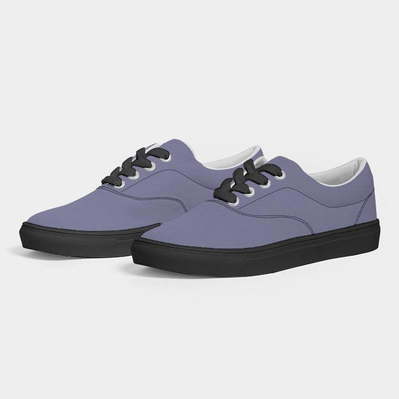 Medium-Light Fully-Muted Indigo Women's Canvas Sneakers (PUI2-FM-ML) - Side 3