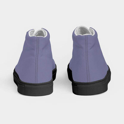 Medium-Light Fully-Muted Indigo Women's High-Top Canvas Sneakers (PUI2-FM-ML) - Back
