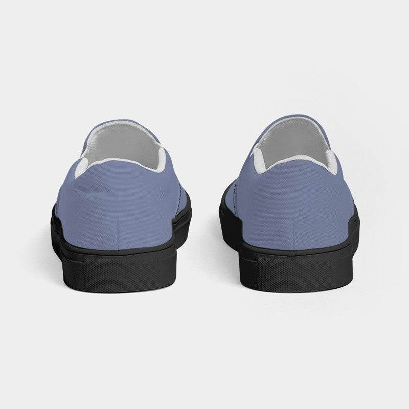 Medium-Light Fully-Muted Indigo Women's Slip-On Canvas Sneakers (I-FM-ML) - Back