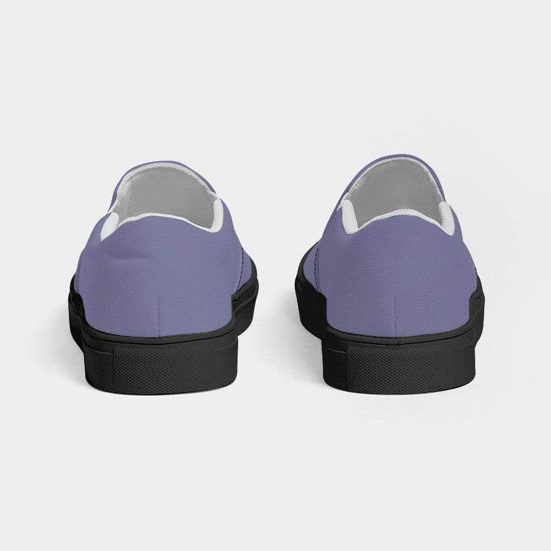 Medium-Light Fully-Muted Indigo Women's Slip-On Canvas Sneakers (PUI2-FM-ML) - Back