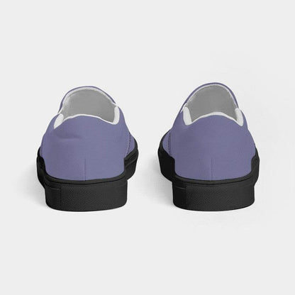 Medium-Light Fully-Muted Indigo Women's Slip-On Canvas Sneakers (PUI2-FM-ML) - Back